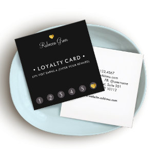 Niedliches Gold Heft 6 Punch Kundenloyalty Square Treuekarte