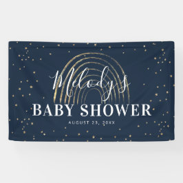 Niedliches Gold Star & Rainbow Baby Dusche Banner