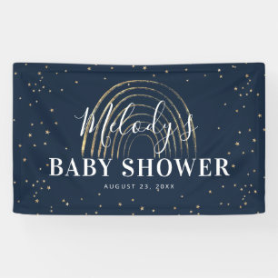 Niedliches Gold Star & Rainbow Baby Dusche Banner