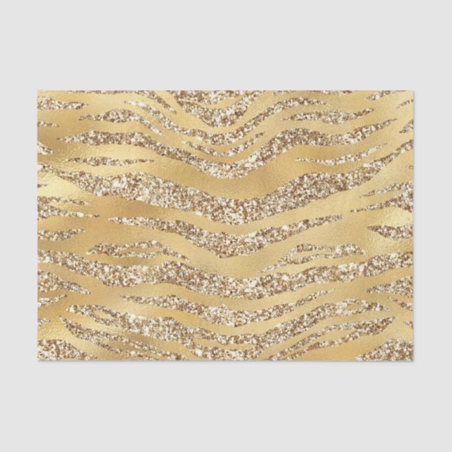 Niedliches Gold Tiger Skin Print Patches Seidenpapier (Vorderseite)