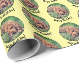 Niedliches Golddoodgelb-Papiere Geschenkpapier