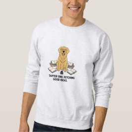 Niedliches Golden Dog Book Lover Illustration Sweatshirt