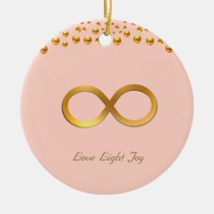 Niedliches Golden Infinity-Symbol Keramik Ornament