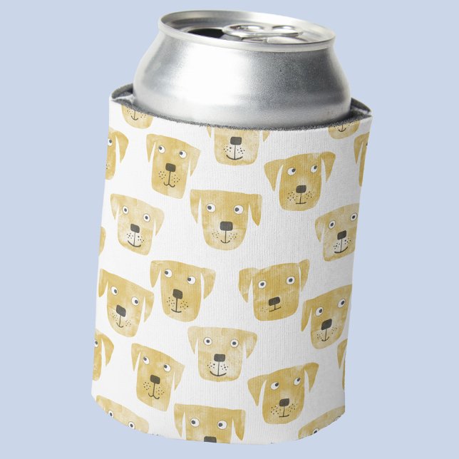 Niedliches Golden Labrador Retriever Dog Muster Dosenkühler (Fun Golden Yellow Labrador Retriever dog pattern can cooler)