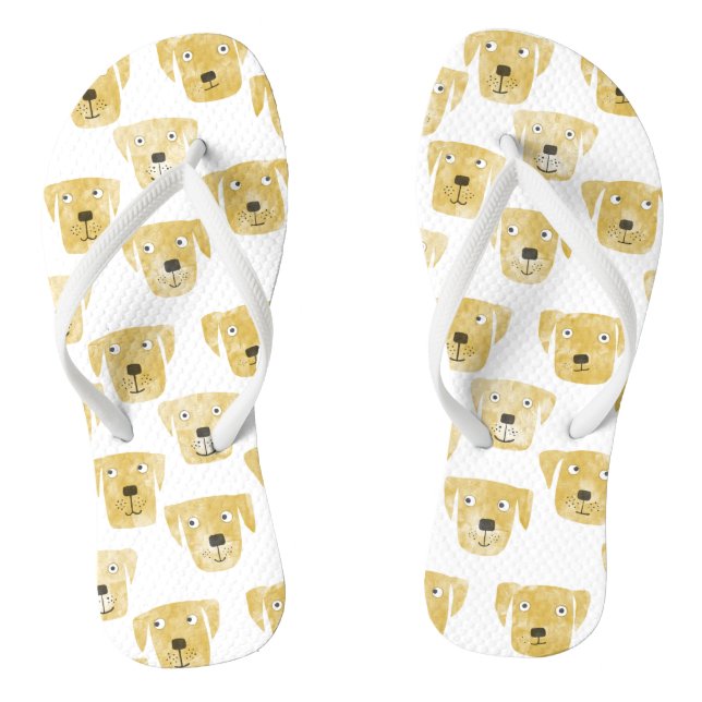 Niedliches Golden Labrador Retriever Dog Muster Flip Flops (Fußbett)