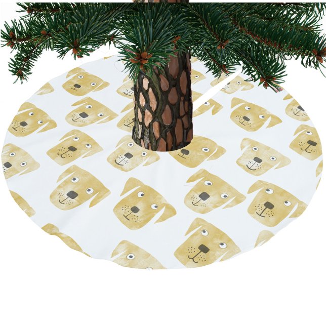 Niedliches Golden Labrador Retriever Dog Muster Polyester Weihnachtsbaumdecke (Golden Labrador Retriever dog pattern festive Christmas tree skirt)