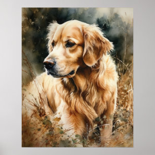Niedliches Golden Retriever Dock Art Print Poster