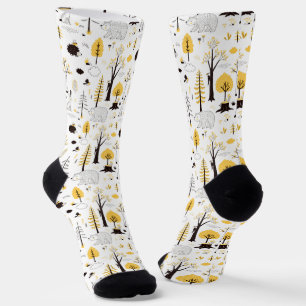 Niedliches Golden Woods Scene Muster Socken