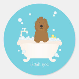 Niedliches Goldendoodle-Blase-Bad Runder Aufkleber