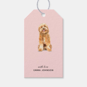 Niedliches goldenes Doodle auf rosa Gift Tags Geschenkanhänger