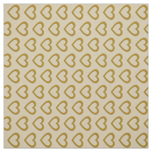 Niedliches goldenes Herz-Muster Stoff