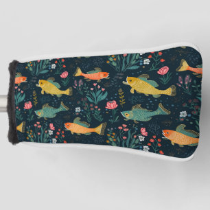 Niedliches Goldfish Koi Aquatic Pflanze Muster Golf Headcover