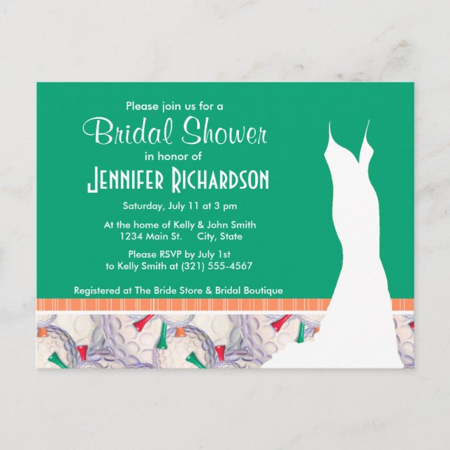 Niedliches Golf Balls & T-Shirts Muster Einladungspostkarte (Vorderseite)