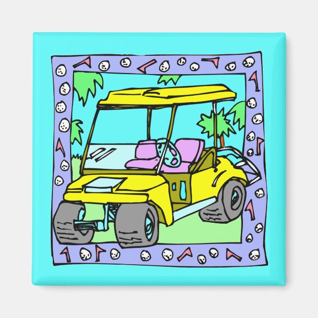 Niedliches Golf Cart Art Magnet (Vorne)