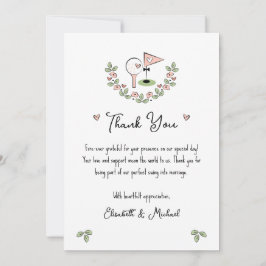 Niedliches Golf Themed Wedding Dankeschön Card mit Einladung