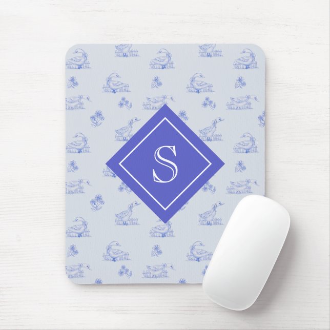Niedliches Goose Toile Muster Personalisiert Mousepad (Mit Mouse)