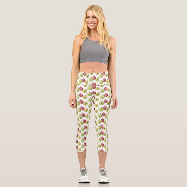 Niedliches Gooseberry-Trio mit Cartoon Capri Leggings (Vorderseite)