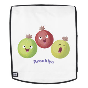 Niedliches Gooseberry-Trio mit Cartoon Rucksack