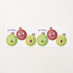 Niedliches Gooseberry-Trio mit Cartoon Yogamatte