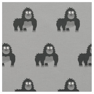 Niedliches Gorilla Kid Baby Kinderzimmer Grau Ape Stoff
