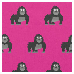 Niedliches Gorilla Kid Baby Kinderzimmer Pink Ape Stoff