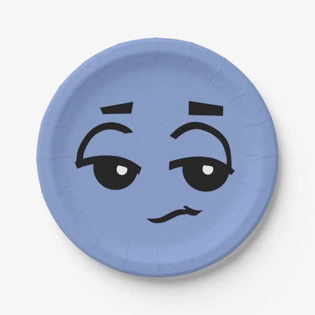 NIEDLICHES GRAFISCHES GESICHTS-PAPIERplatte Pappteller (Vorderseite)