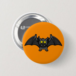 Niedliches graues Bat mit gelben Augen & Fangs - H Button
