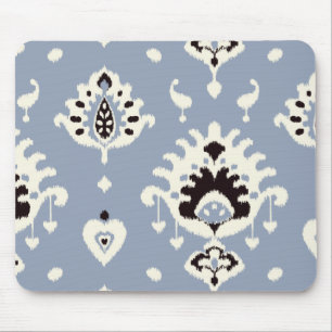 Niedliches graues beige ikat Stammes- Muster Mousepad