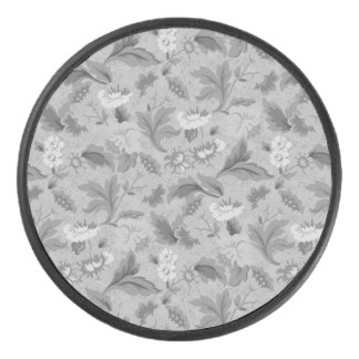 Niedliches, graues Blumenmuster Eishockey Puck