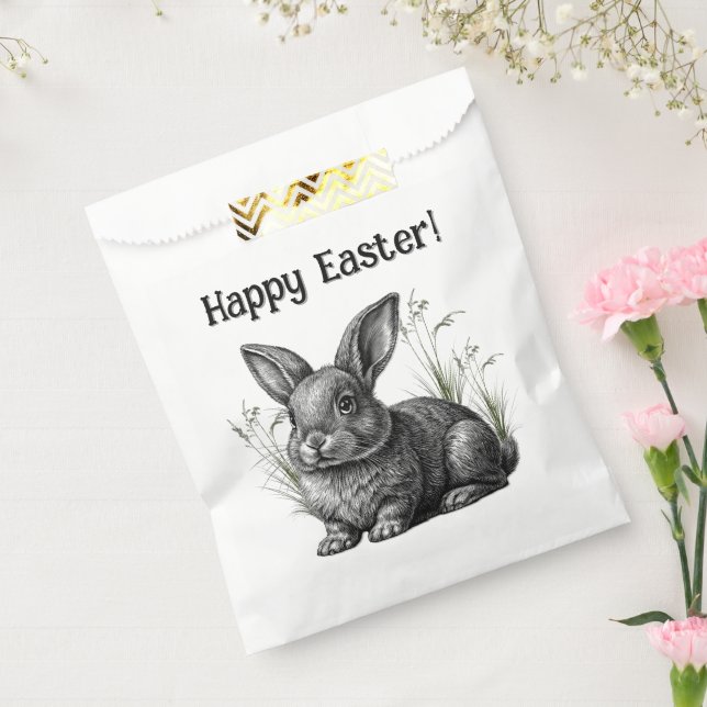Niedliches graues Kaninchen glückliche Osterfeier Geschenktütchen (Versiegelt)