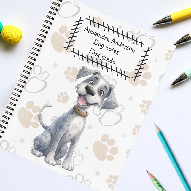Niedliches graues Storybook Welppy auf Paws Patter Notizbuch (Von Creator hochgeladen)