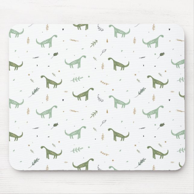 Niedliches Green Dinosaurier Muster Mousepad (Vorne)
