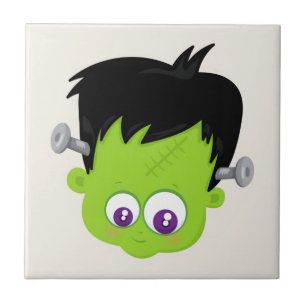 Niedliches Green Frankenstein Monster-Gesicht Hall Fliese