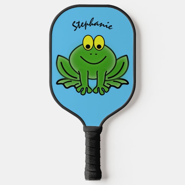 Niedliches Green Frog Design Pickleball Paddel Pickleball Schläger (Vorderseite)