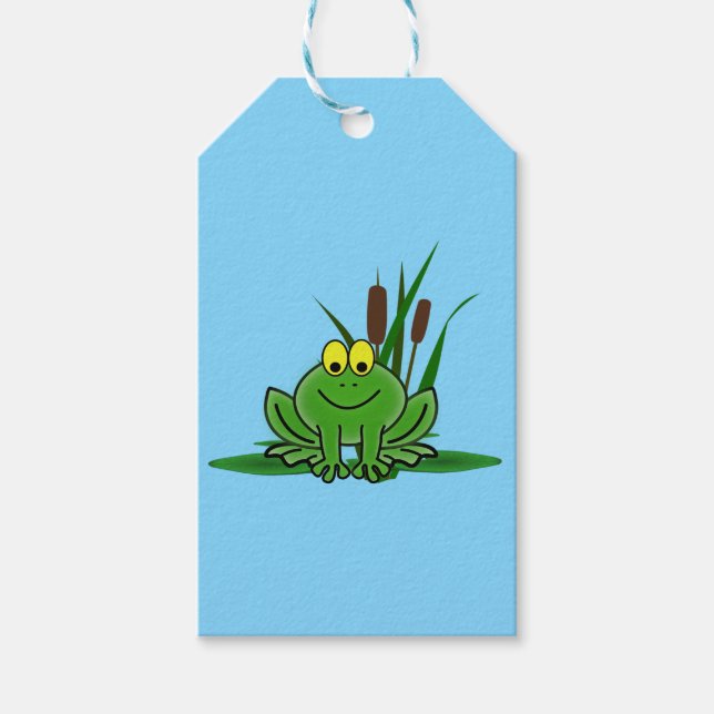 Niedliches Green Frosch Design Geschenkanhänger (Vorderseite)