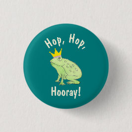 Niedliches Green Frosch Hop Hop Hooray Gastgeschen Button