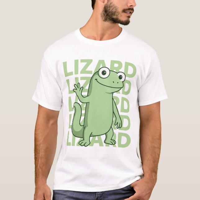 Niedliches Green Gecko Reptile Graphic T-Shirt für (Vorderseite)