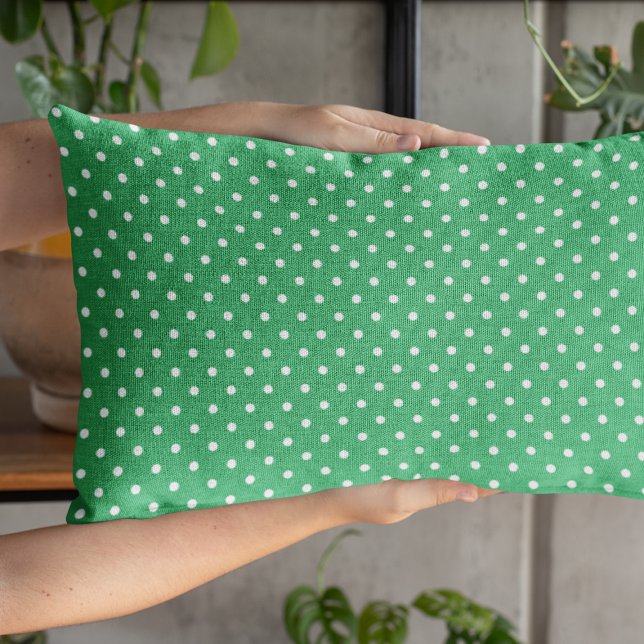 Niedliches Green Polka Dots Muster Lendenkissen (Von Creator hochgeladen)