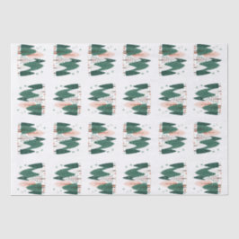 Niedliches Grün- und Korallenwald Seidenpapier