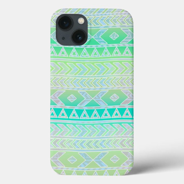 Niedliches Grün- und Türkismuster Case-Mate iPhone Hülle (Rückseite)
