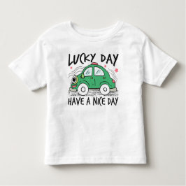 Niedliches grünes Auto Lucky Day Kleinkind T - Shi Kleinkind T-shirt