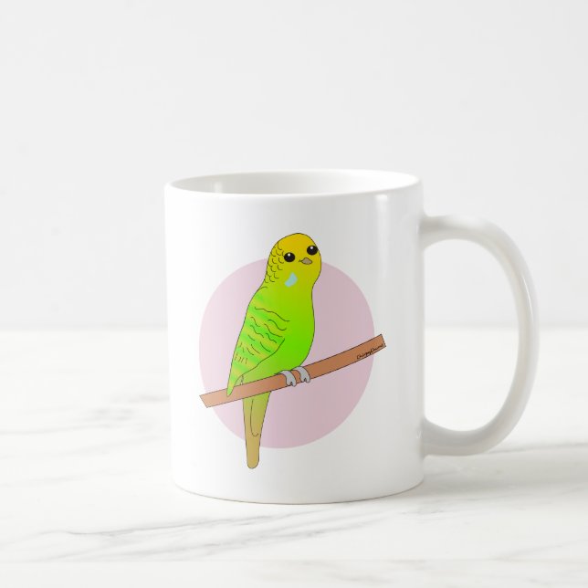 Niedliches grünes Budgie Tasse (Rechts)
