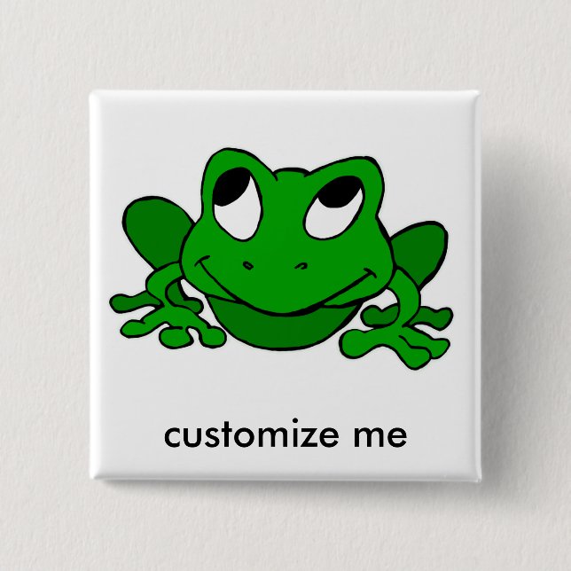Niedliches grünes Froggie Button (Vorderseite)