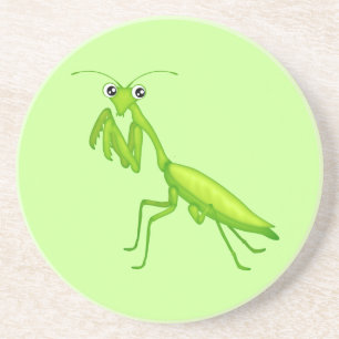 Niedliches Grünes Gebet Mantis Sandstone Drink Unt Getränkeuntersetzer
