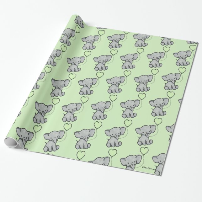 Niedliches grünes geschenkpapier (Ungerollt)