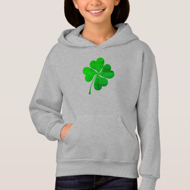 Niedliches grünes Glück am St. Patrick's Day Hoodie (Vorderseite)
