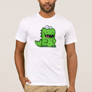 Niedliches grünes Glückliches-Saurus T-Shirt