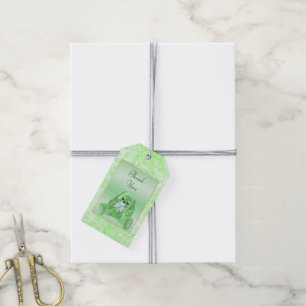 Niedliches grünes Häschen-Kaninchen danken Ihnen Geschenkanhänger