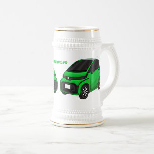 Niedliches grünes Kleinwagen Bierglas