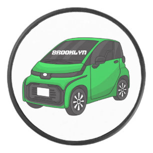 Niedliches grünes Kleinwagen Eishockey Puck